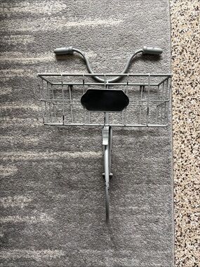 Gray Metal Wall Basket with Chalkboard Label - Home Wall Decor